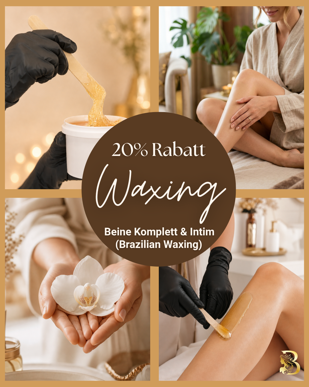 20% Rabatt Waxing Angebot für Beine komplett & Intim Brazilian Waxing bei Bahia Beauty Brasil in Nürnberg-Maxfeld – professionelle Haarentfernung mit sanfter Warmwachs-Technik